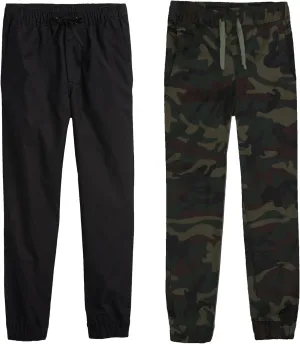2-Pack Boy's Slim Fitting Cotton Stretch Classic Twill Joggers