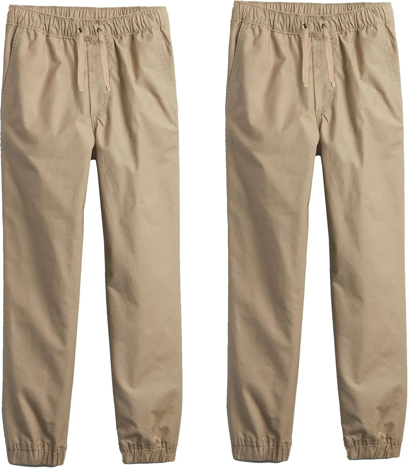 2-Pack Boy's Slim Fitting Cotton Stretch Classic Twill Joggers