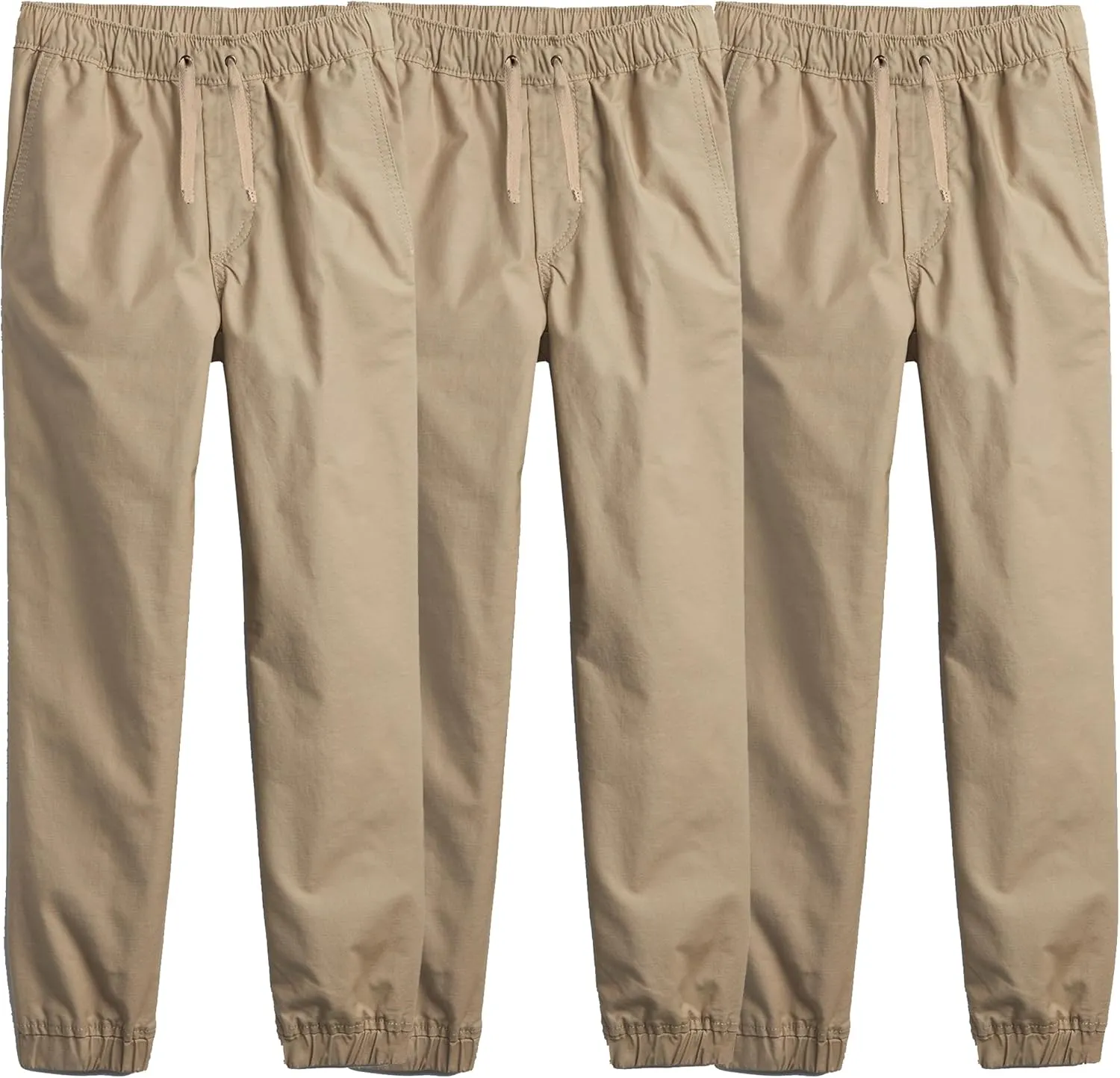3-Pack Boy's Slim Fitting Cotton Stretch Classic Twill Joggers