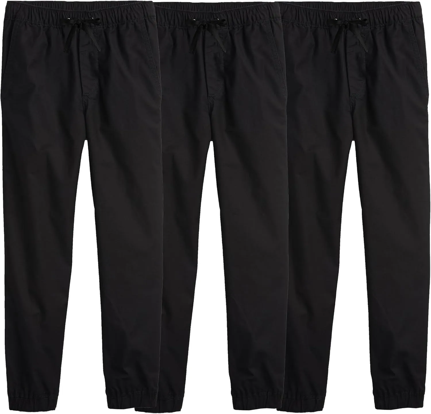 3-Pack Boy's Slim Fitting Cotton Stretch Classic Twill Joggers