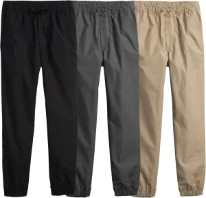 3-Pack Boy's Slim Fitting Cotton Stretch Classic Twill Joggers