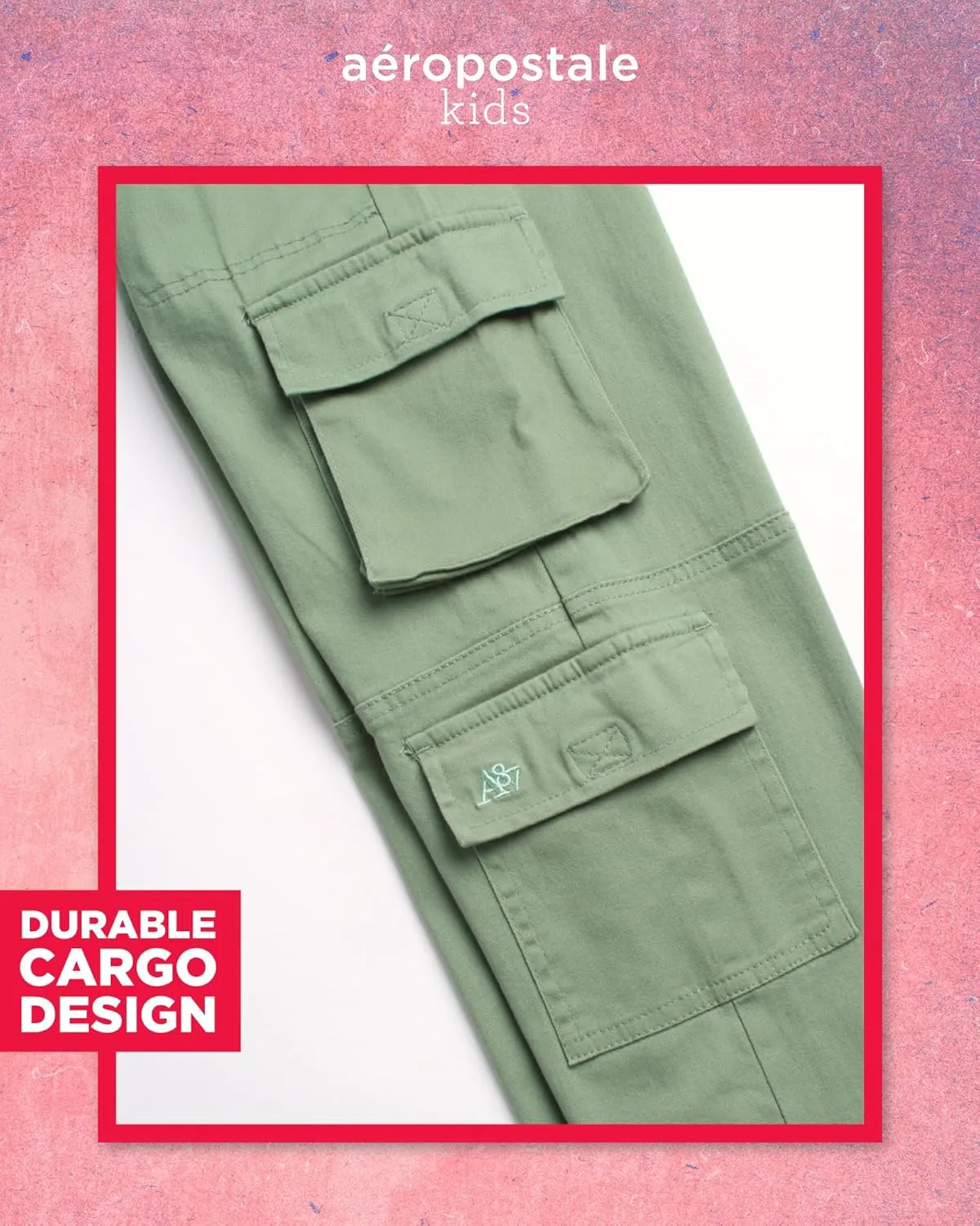 AEROPOSTALE Girls Cargo Pants - Casual Twill Joggers Baggy Sweatpants for Girls with Elastic Drawstring Waist (Sizes: 7-16)