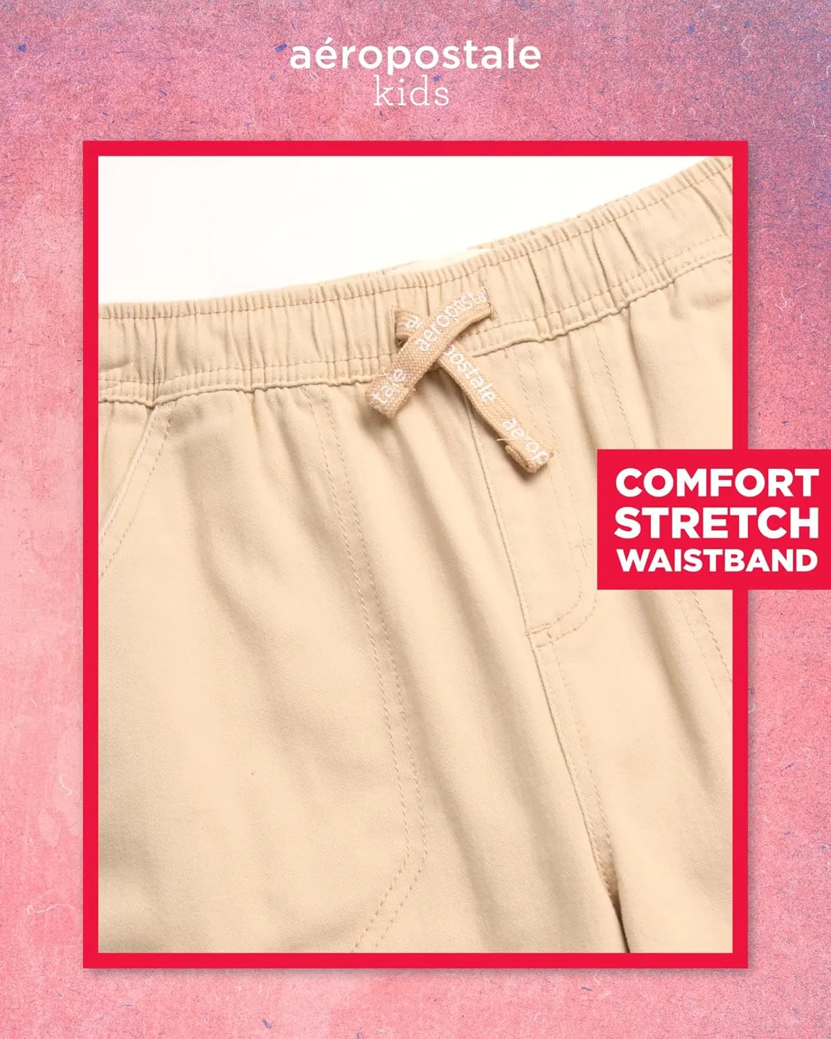 AEROPOSTALE Girls Cargo Pants - Casual Twill Joggers Baggy Sweatpants for Girls with Elastic Drawstring Waist (Sizes: 7-16)
