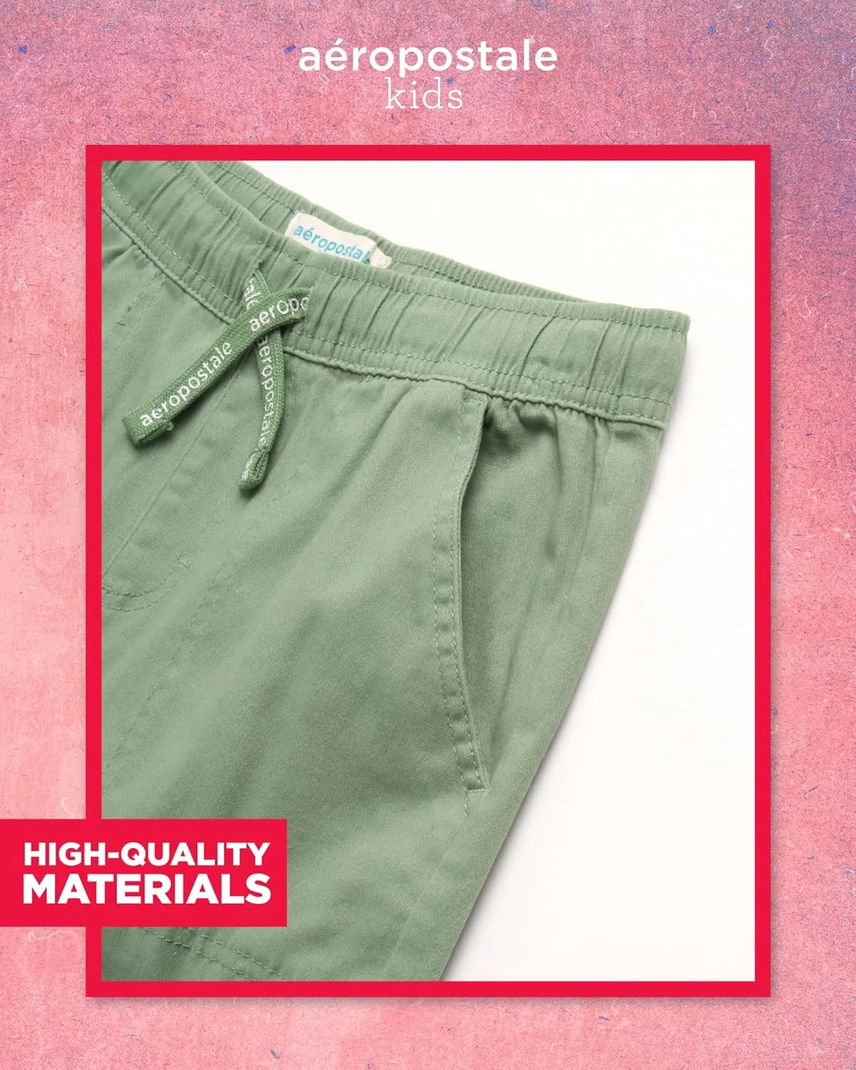 AEROPOSTALE Girls Cargo Pants - Casual Twill Joggers Baggy Sweatpants for Girls with Elastic Drawstring Waist (Sizes: 7-16)