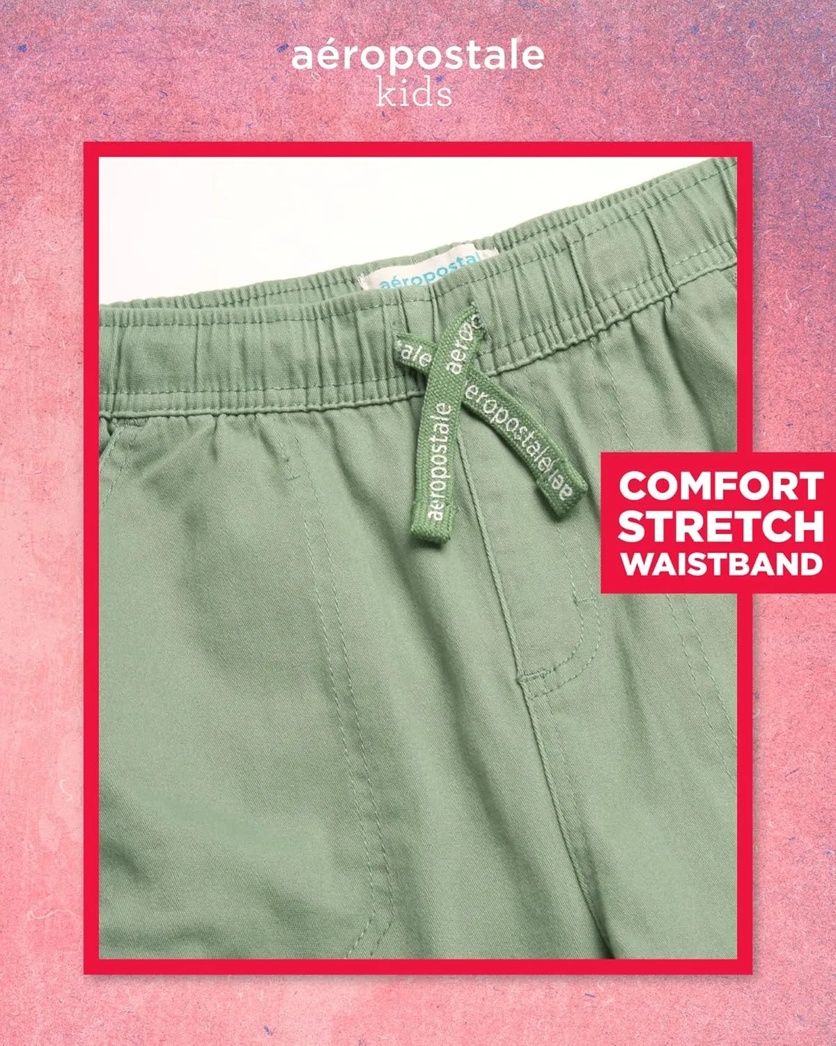 AEROPOSTALE Girls Cargo Pants - Casual Twill Joggers Baggy Sweatpants for Girls with Elastic Drawstring Waist (Sizes: 7-16)