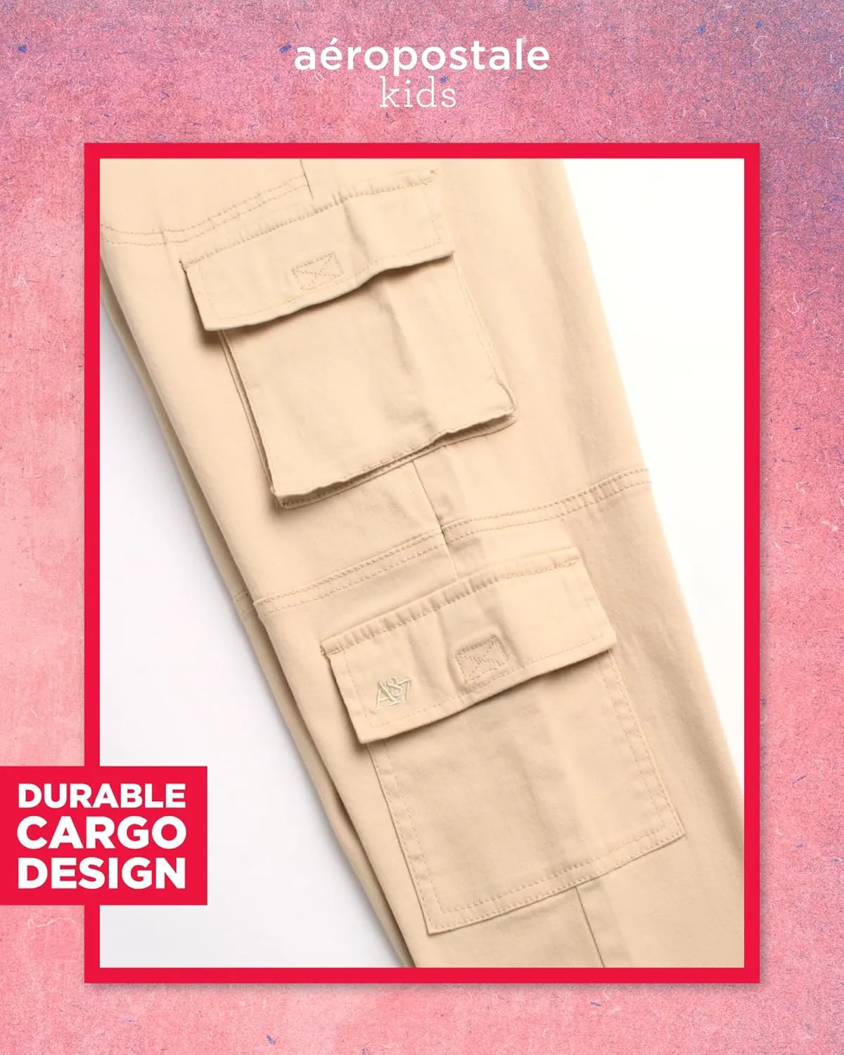 AEROPOSTALE Girls Cargo Pants - Casual Twill Joggers Baggy Sweatpants for Girls with Elastic Drawstring Waist (Sizes: 7-16)
