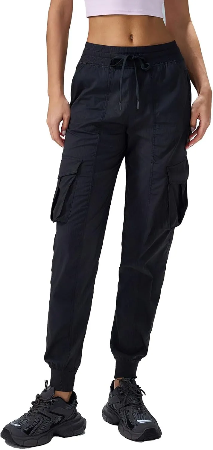 altiland Mid-Rise Cargo Pants for Women, Lightweight Breathable Outdoor Travel Hiking Pants Running Joggers