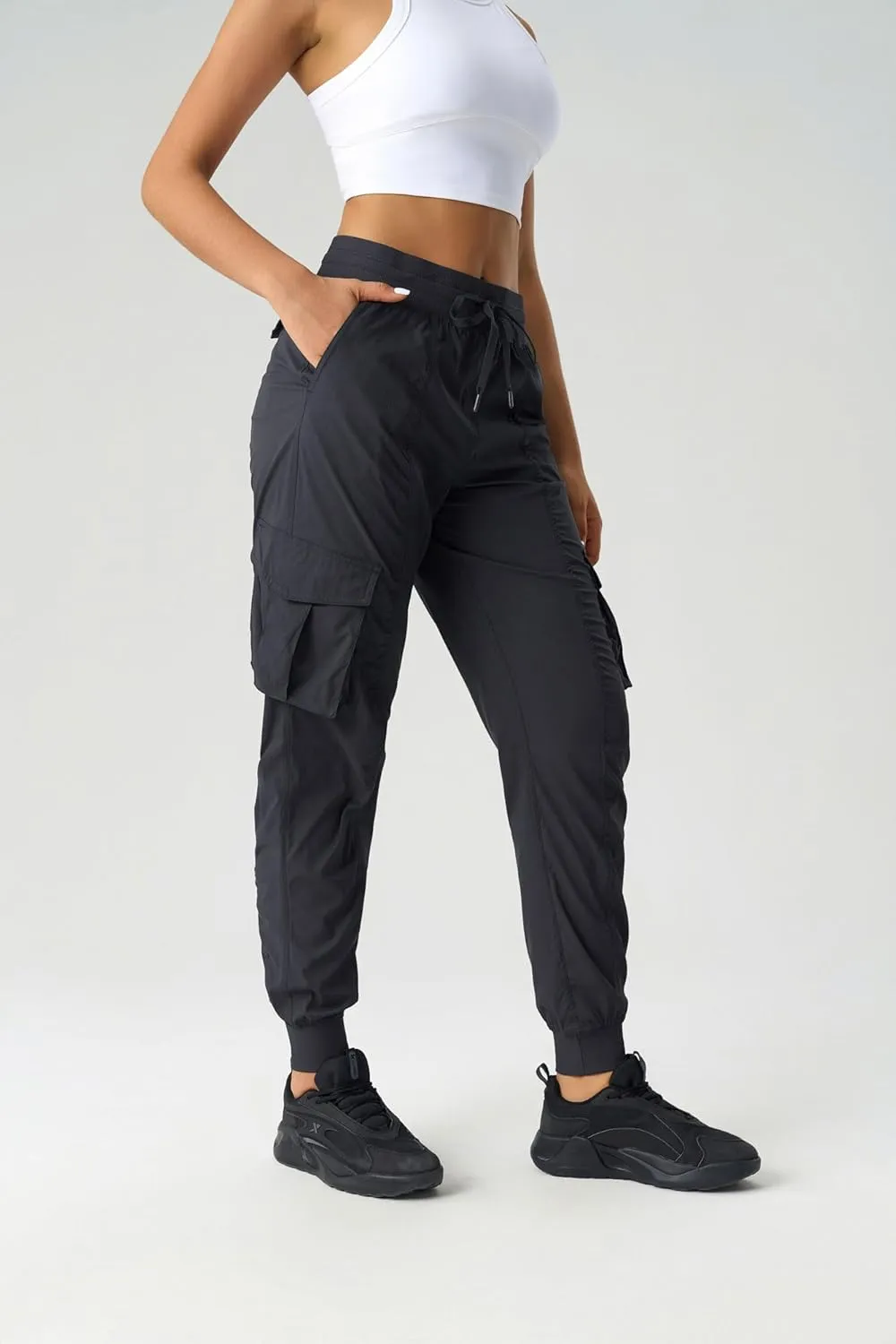 altiland Mid-Rise Cargo Pants for Women, Lightweight Breathable Outdoor Travel Hiking Pants Running Joggers