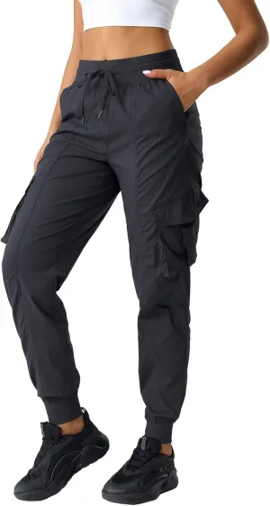 altiland Mid-Rise Cargo Pants for Women, Lightweight Breathable Outdoor Travel Hiking Pants Running Joggers