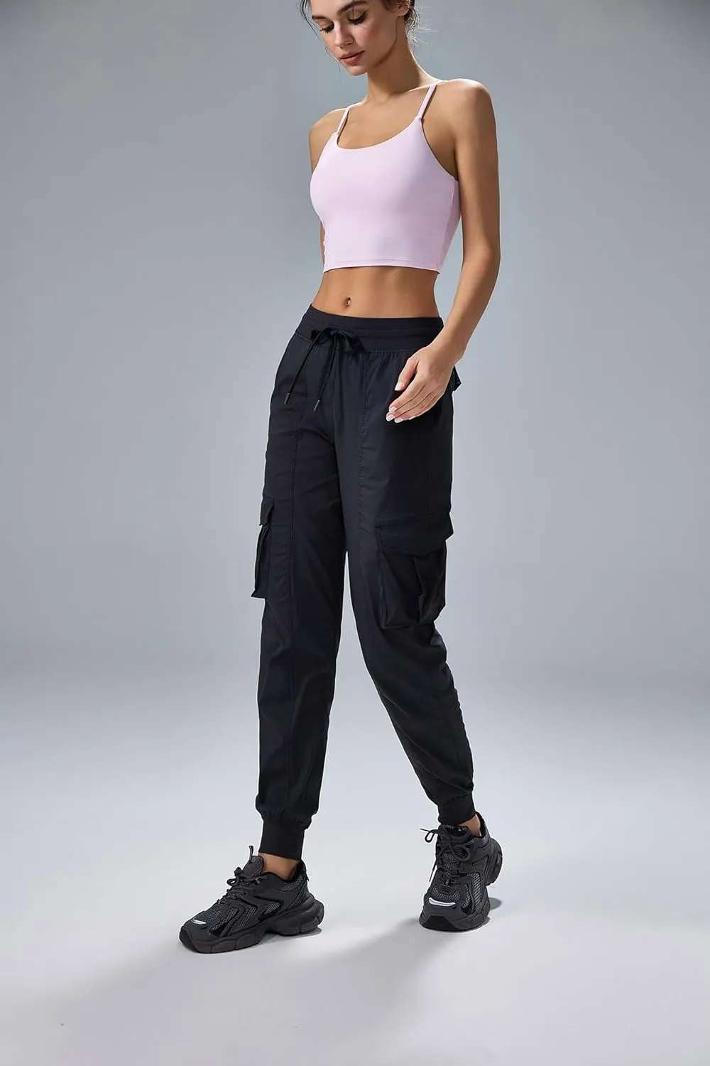 altiland Mid-Rise Cargo Pants for Women, Lightweight Breathable Outdoor Travel Hiking Pants Running Joggers