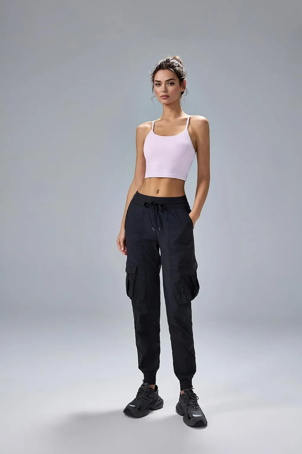 altiland Mid-Rise Cargo Pants for Women, Lightweight Breathable Outdoor Travel Hiking Pants Running Joggers