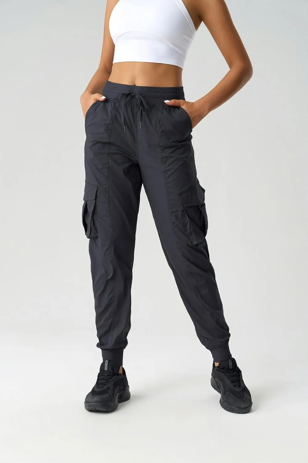 altiland Mid-Rise Cargo Pants for Women, Lightweight Breathable Outdoor Travel Hiking Pants Running Joggers