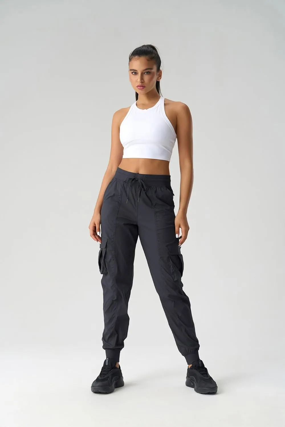 altiland Mid-Rise Cargo Pants for Women, Lightweight Breathable Outdoor Travel Hiking Pants Running Joggers