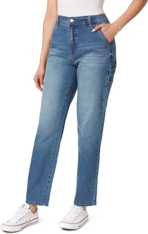 Angels Forever Young Women's Tomboy Straight High-Rise Jeans