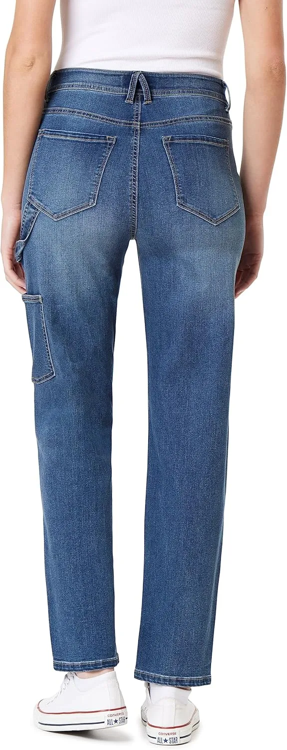 Angels Forever Young Women's Tomboy Straight High-Rise Jeans