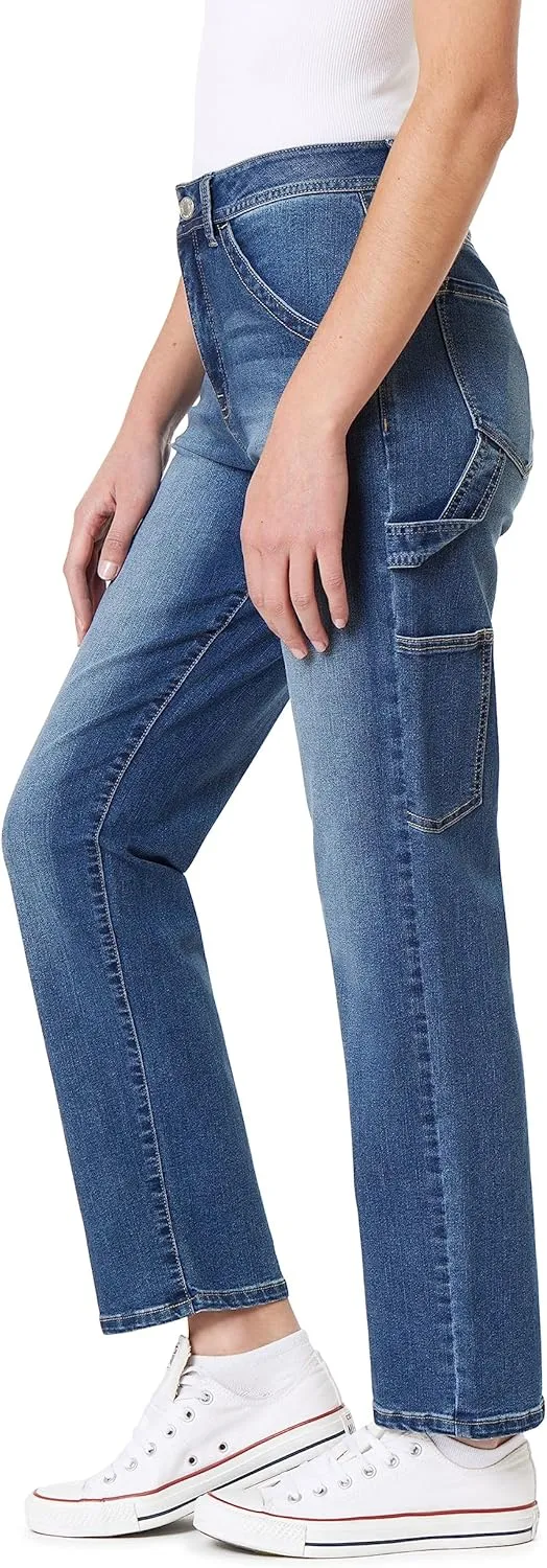 Angels Forever Young Women's Tomboy Straight High-Rise Jeans