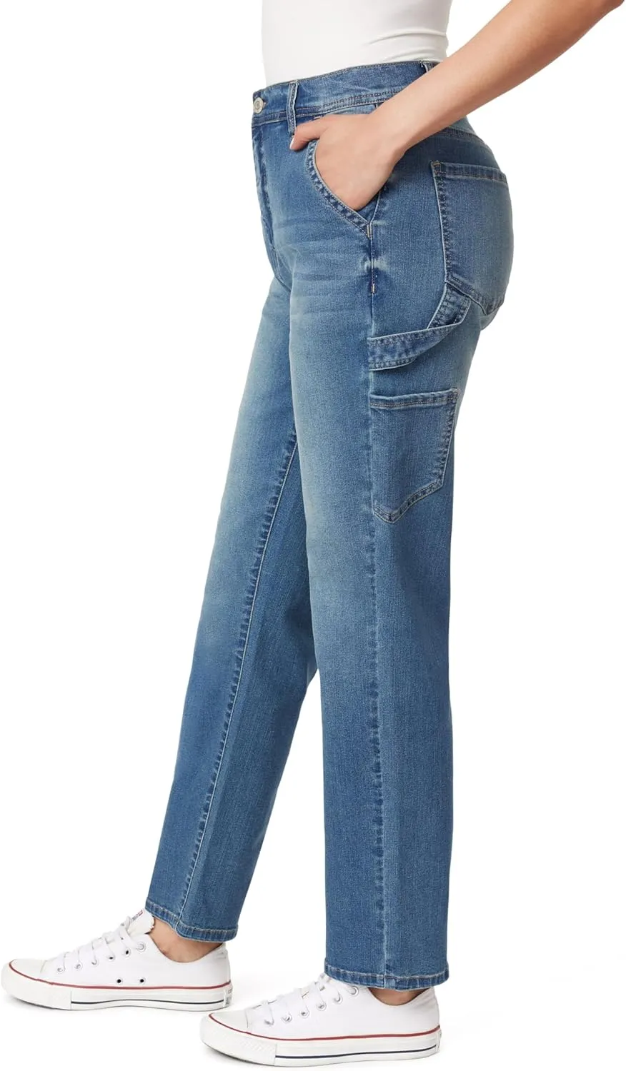 Angels Forever Young Women's Tomboy Straight High-Rise Jeans
