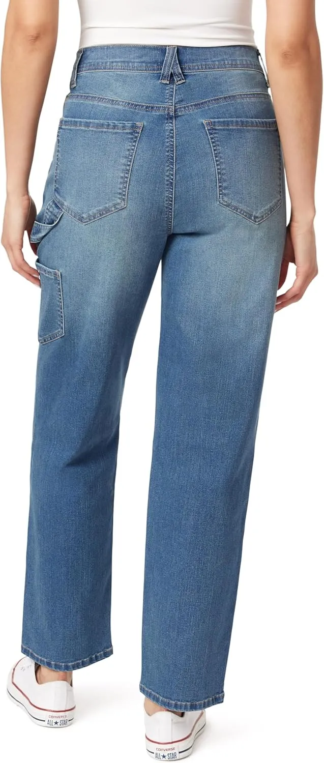Angels Forever Young Women's Tomboy Straight High-Rise Jeans