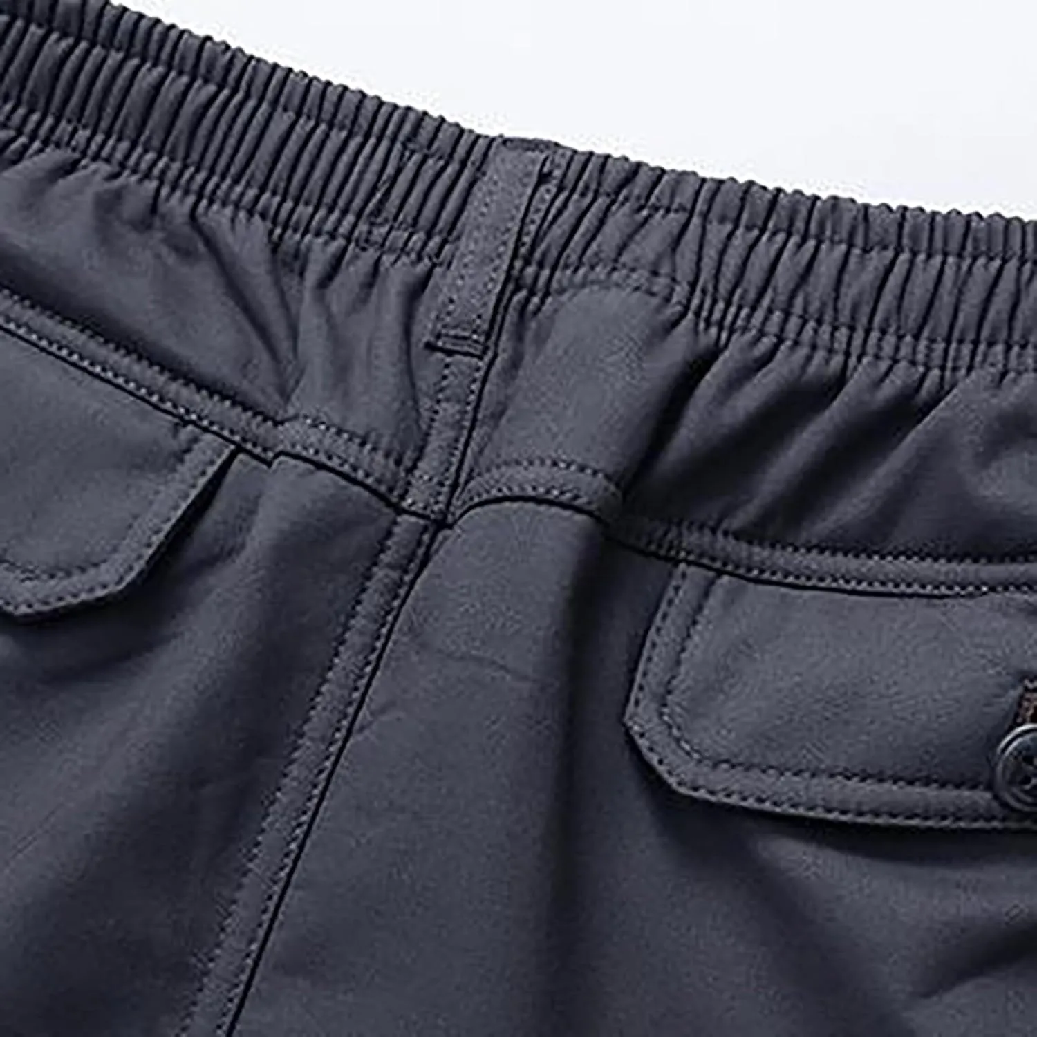 Athletic Workout Running Joggers Multi Pocket Sports Pants Winter Thermal Sweatpants Fleece Lined Mens Work Pants