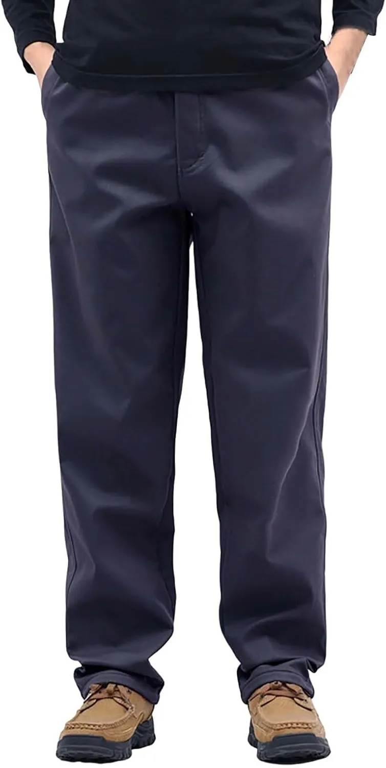 Athletic Workout Running Joggers Multi Pocket Sports Pants Winter Thermal Sweatpants Fleece Lined Mens Work Pants