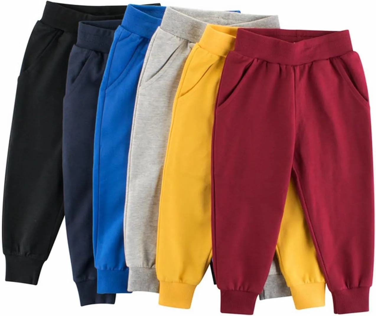 Baby Boys Sweatpants Toddlers Cotton Pull On Jogger Pants Kids Elastic Waist Stretch Pants School Uniform Pants
