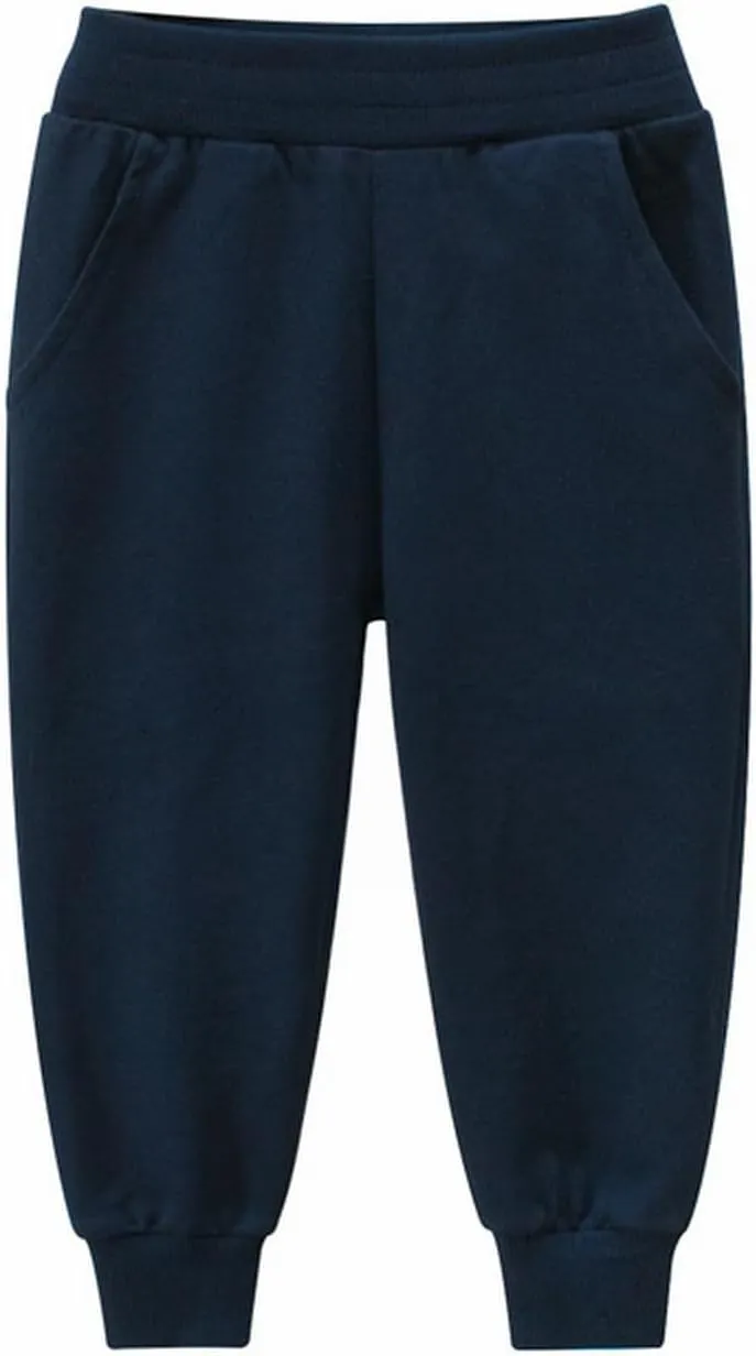 Baby Boys Sweatpants Toddlers Cotton Pull On Jogger Pants Kids Elastic Waist Stretch Pants School Uniform Pants
