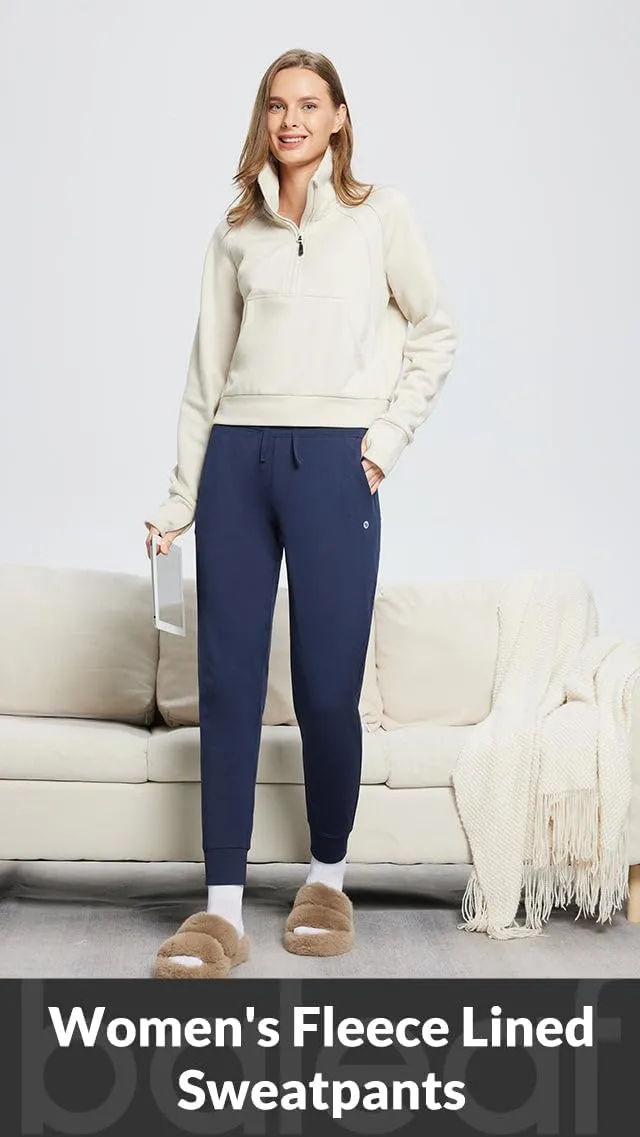 baleaf Women's Fleece Lined Pants Water-Resistant Sweatpants Winter Thermal Ski Hiking Running Joggers
