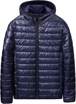 BIFUTON Puffer Jacket Hoodies for Men Zip Up Cotton Down Outwears Mens Winter Coats Lightweight Down Jacket Men with Pockets