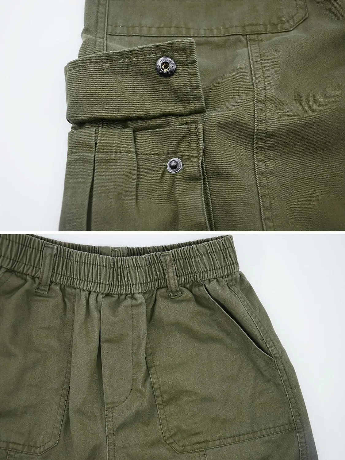 Boys Cargo Pants Elastic Waist Twill Joggers Pull on Casual Trousers for Kids