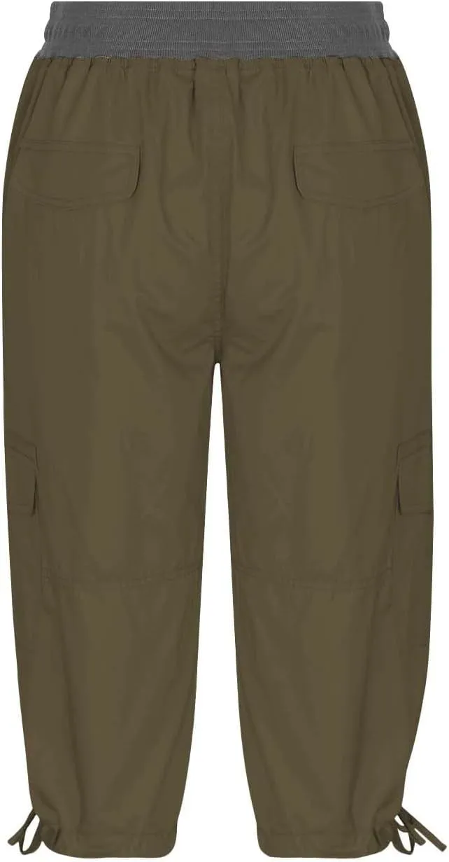 Capri Pants for Women Joggers Stretch Lightweight Straight Wide Leg Loose Comfy Pajama Capri Pants with Pockets