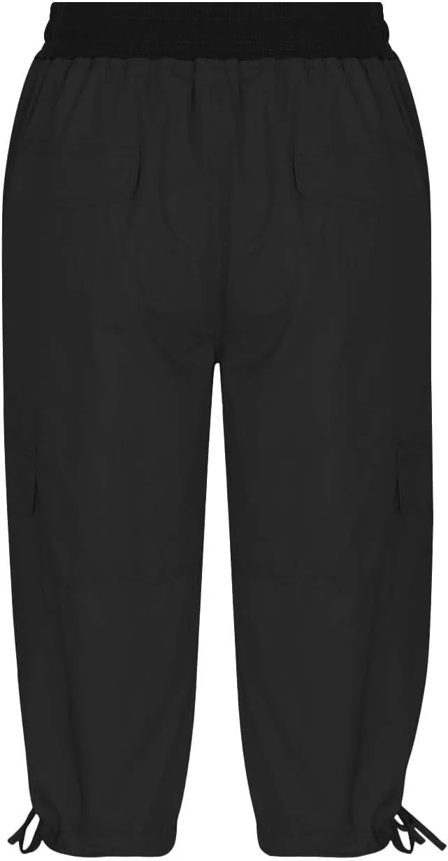 Capri Pants for Women Joggers Stretch Lightweight Straight Wide Leg Loose Comfy Pajama Capri Pants with Pockets