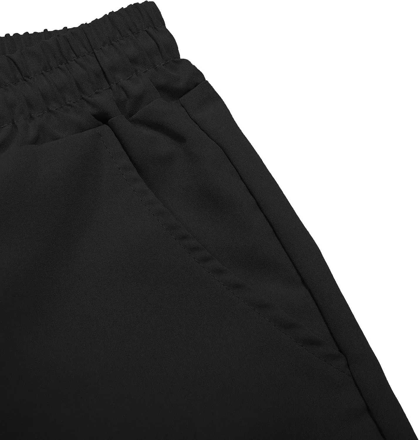 Cargo Pants for Men Casual Lightweight Elastic Waist Drawstring Trousers Work Multi Pockets Twill Joggers with Zipper