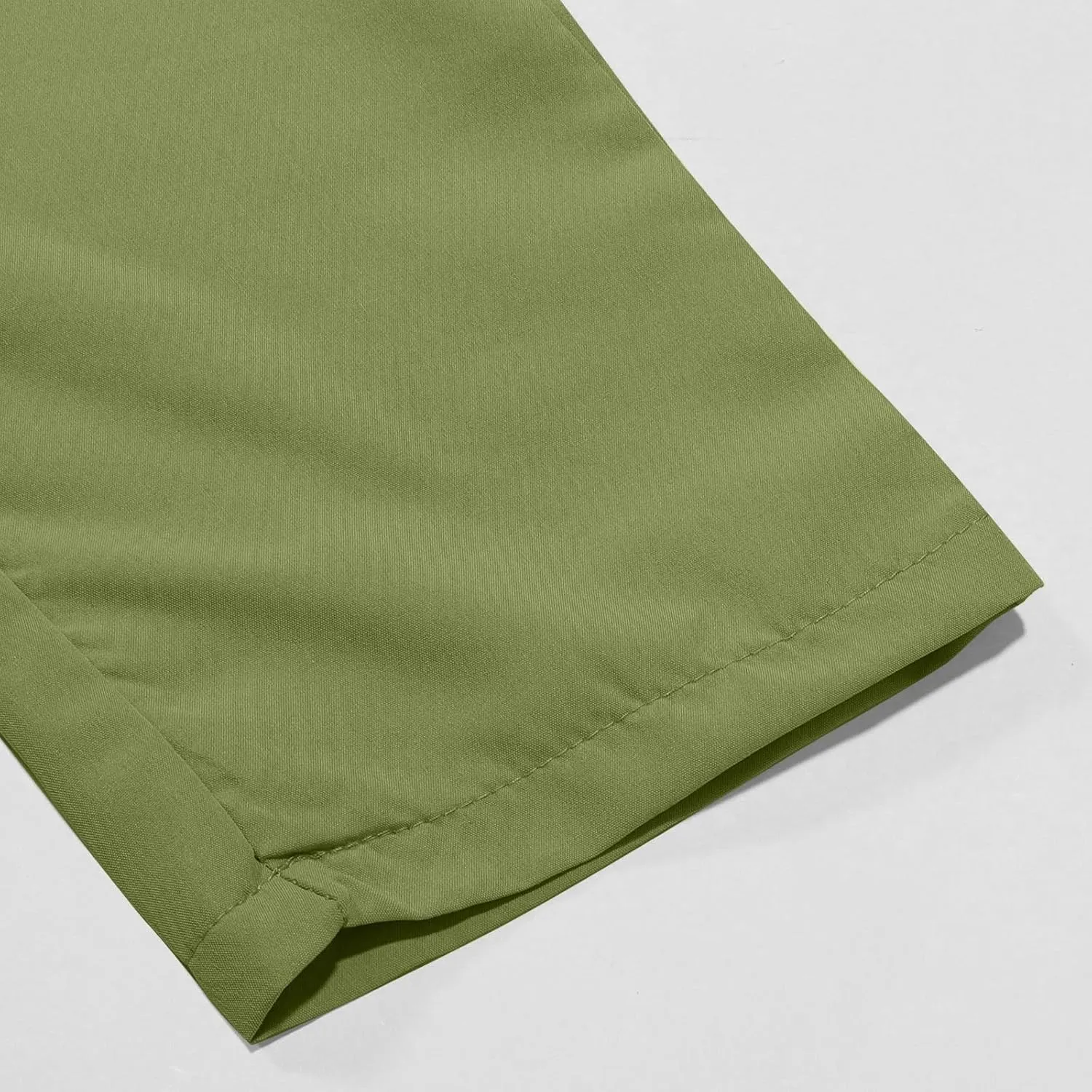 Cargo Pants for Men Casual Lightweight Elastic Waist Drawstring Trousers Work Multi Pockets Twill Joggers with Zipper