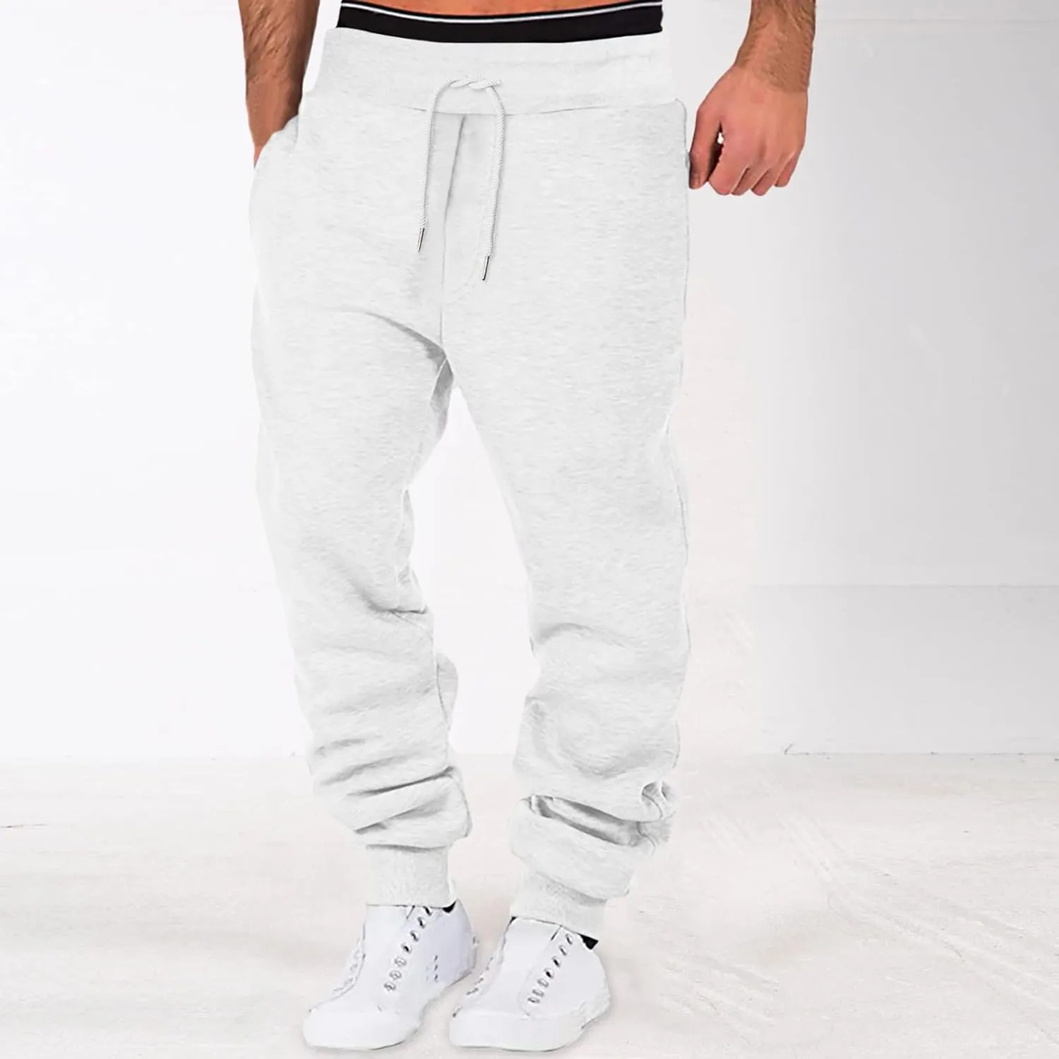 Cargo para and Winter High Street Fashion Leisure Loose Sports Running Solid Color Lace Up Pants Sweater Gift for