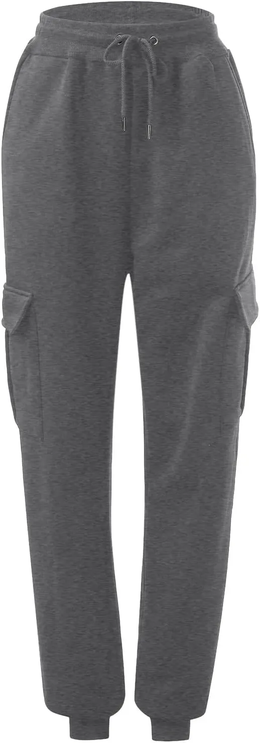 Cargo Sweatpants for Men Casual Elastic Waist Drawstring Tapered Sports Jogger Pants Athletic Workout Hiking Trousers