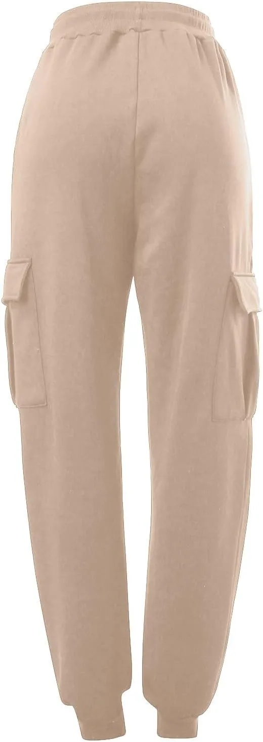 Cargo Sweatpants for Men Casual Elastic Waist Drawstring Tapered Sports Jogger Pants Athletic Workout Hiking Trousers