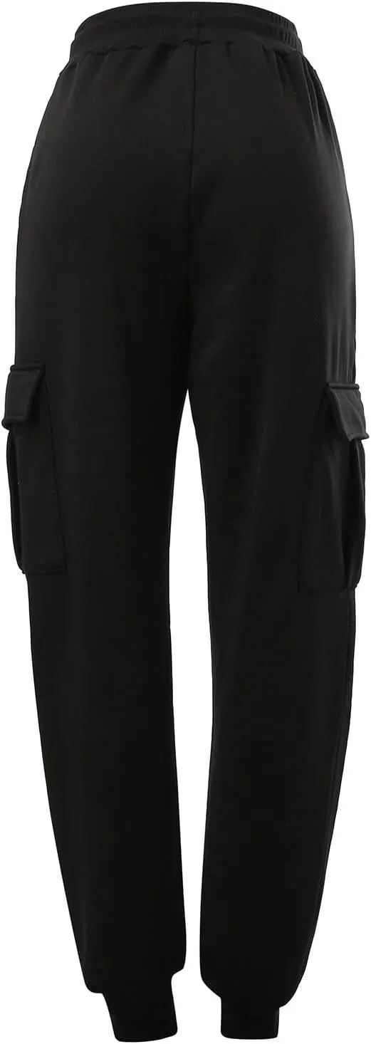 Cargo Sweatpants for Men Casual Elastic Waist Drawstring Tapered Sports Jogger Pants Athletic Workout Hiking Trousers