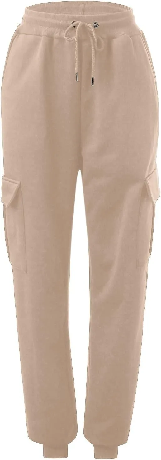 Cargo Sweatpants for Men Casual Elastic Waist Drawstring Tapered Sports Jogger Pants Athletic Workout Hiking Trousers