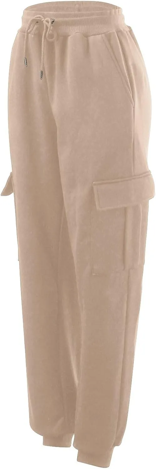 Cargo Sweatpants for Men Casual Elastic Waist Drawstring Tapered Sports Jogger Pants Athletic Workout Hiking Trousers