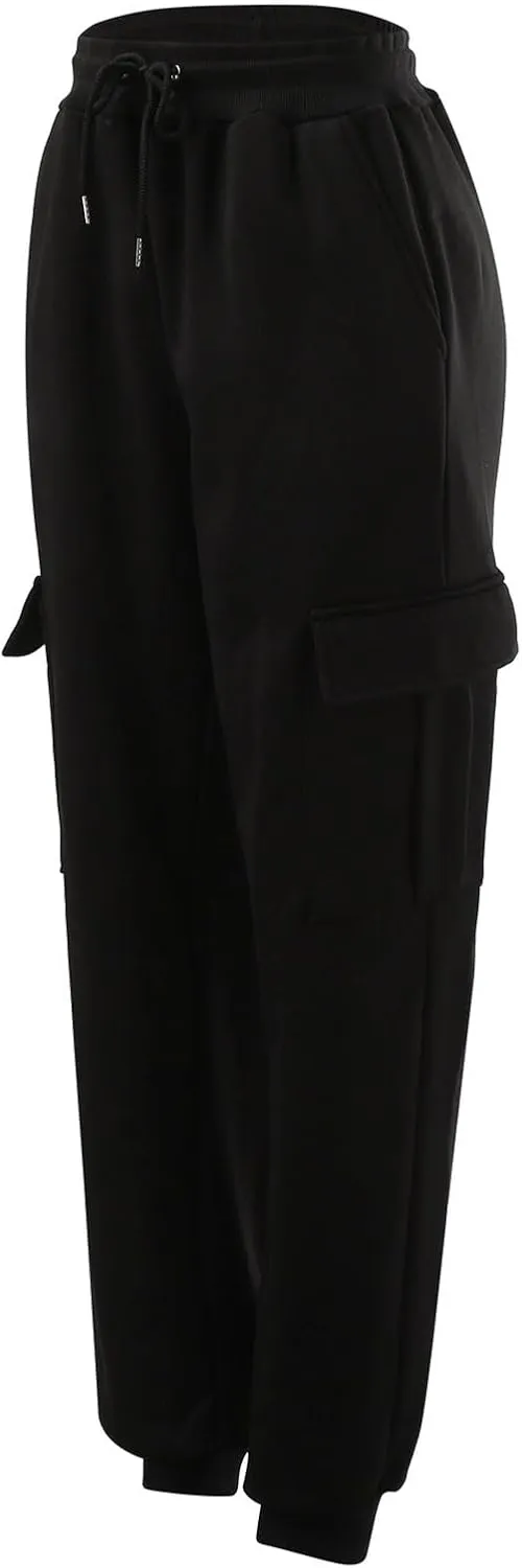 Cargo Sweatpants for Men Casual Elastic Waist Drawstring Tapered Sports Jogger Pants Athletic Workout Hiking Trousers
