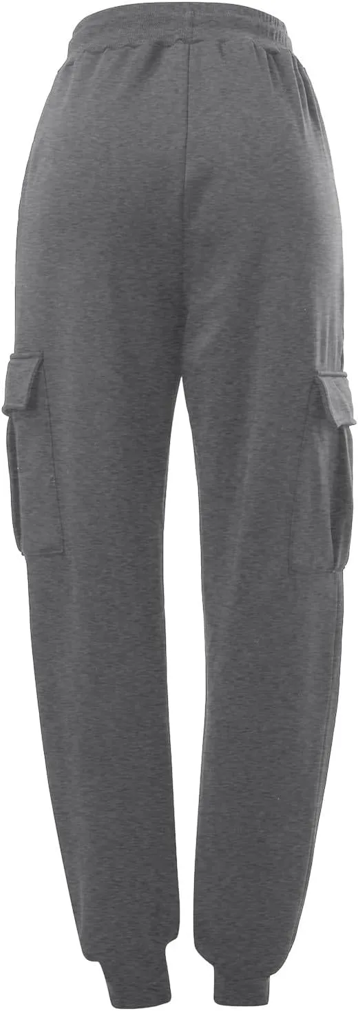 Cargo Sweatpants for Men Casual Elastic Waist Drawstring Tapered Sports Jogger Pants Athletic Workout Hiking Trousers
