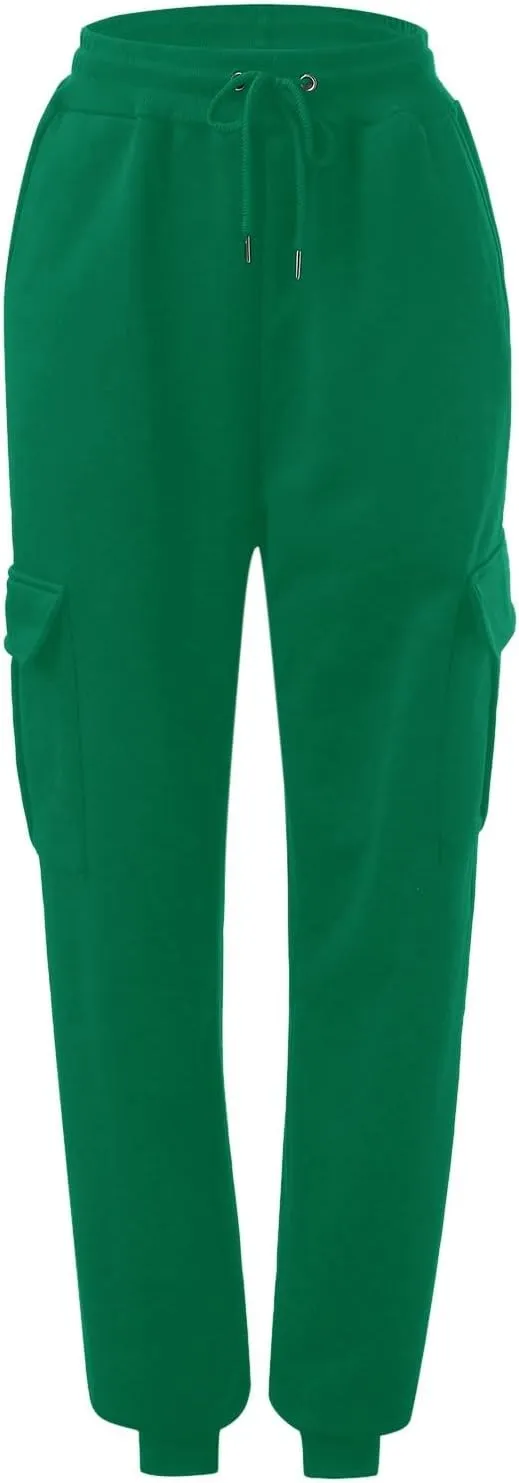Cargo Sweatpants for Men Casual Elastic Waist Drawstring Tapered Sports Jogger Pants Athletic Workout Hiking Trousers