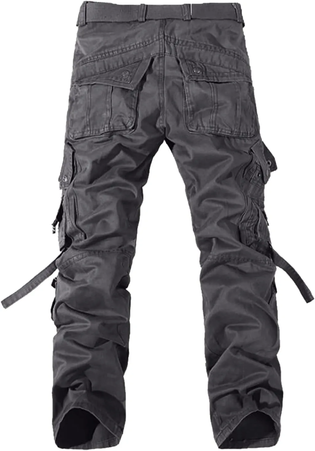 Cargo Trousers for Men Fleece Cargo Sweatpants Stretch Elastic Waist Athletic Workout Jogger Drawstring Sport Pants