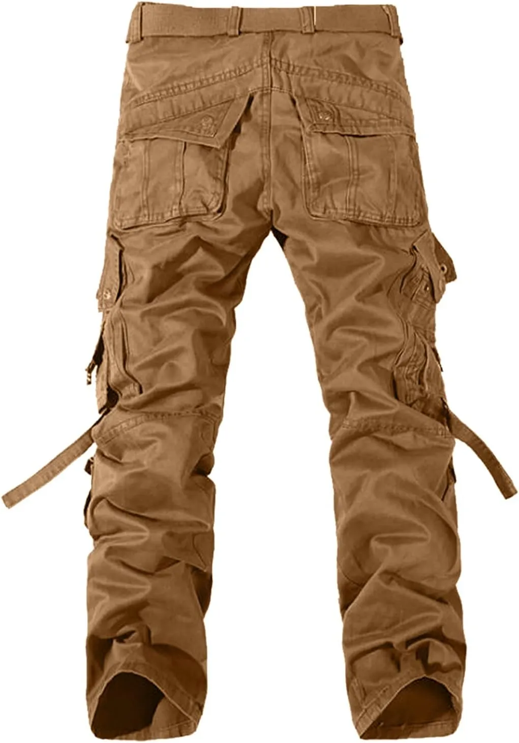 Cargo Trousers for Men Fleece Cargo Sweatpants Stretch Elastic Waist Athletic Workout Jogger Drawstring Sport Pants