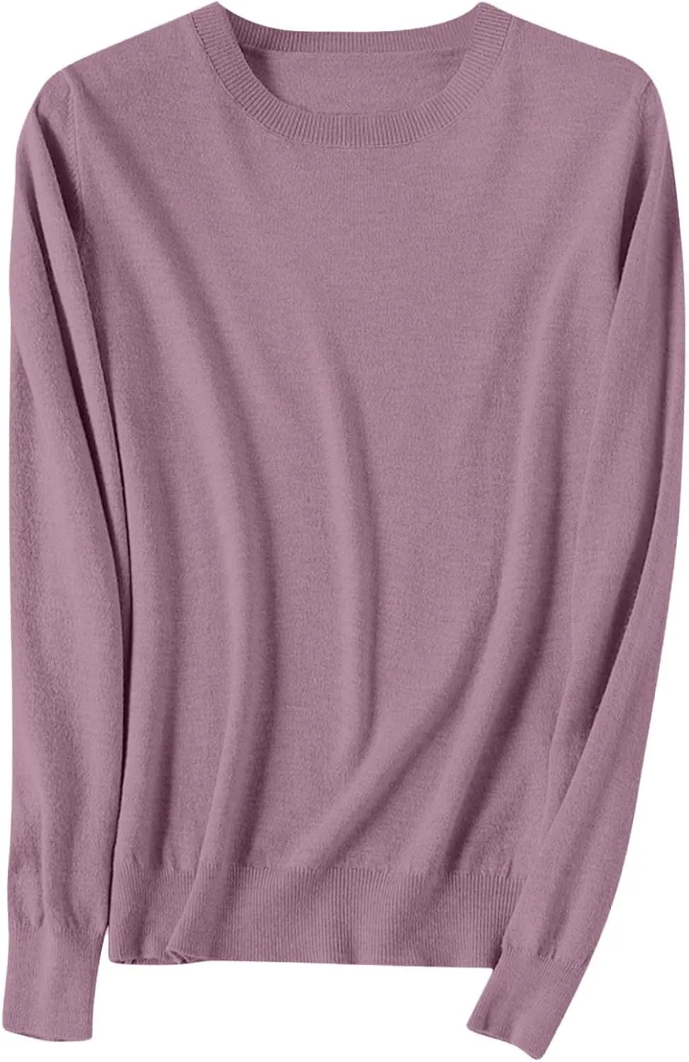 Cashmere Sweaters for Women Crewneck Long Sleeve Oversized Sweaters Trendy Ribbed Knit Cuffs Hem Tunic Sweaters Tops