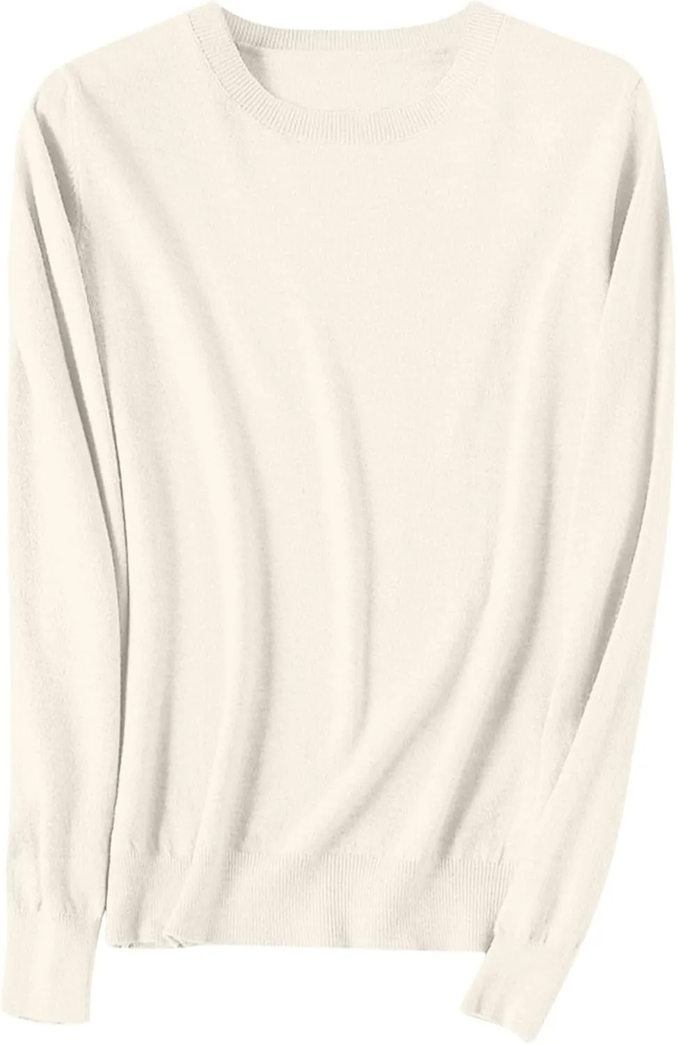 Cashmere Sweaters for Women Crewneck Long Sleeve Oversized Sweaters Trendy Ribbed Knit Cuffs Hem Tunic Sweaters Tops