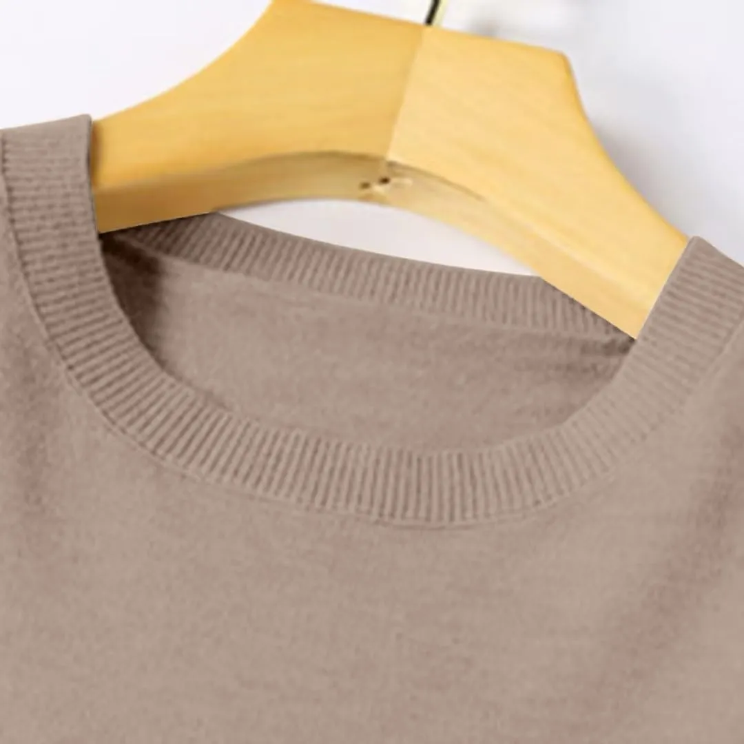 Cashmere Sweaters for Women Crewneck Long Sleeve Oversized Sweaters Trendy Ribbed Knit Cuffs Hem Tunic Sweaters Tops