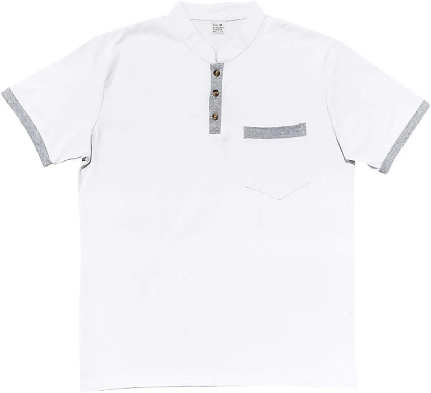 Casual Polo Shirts for Men Short Sleeve Golf Shirt Fashion Button Cotton Top Solid Color Block Pullover with Pocket