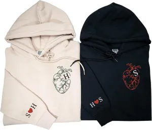 Custom Embroidered Couple Hoodies – Personalized Matching Hoodies with Heart Design – Unisex Hoodies for Men & Women – Gift for Girlfriend, Boyfriend, Valentine’s Day, Birthday, Anniversary, Christmas