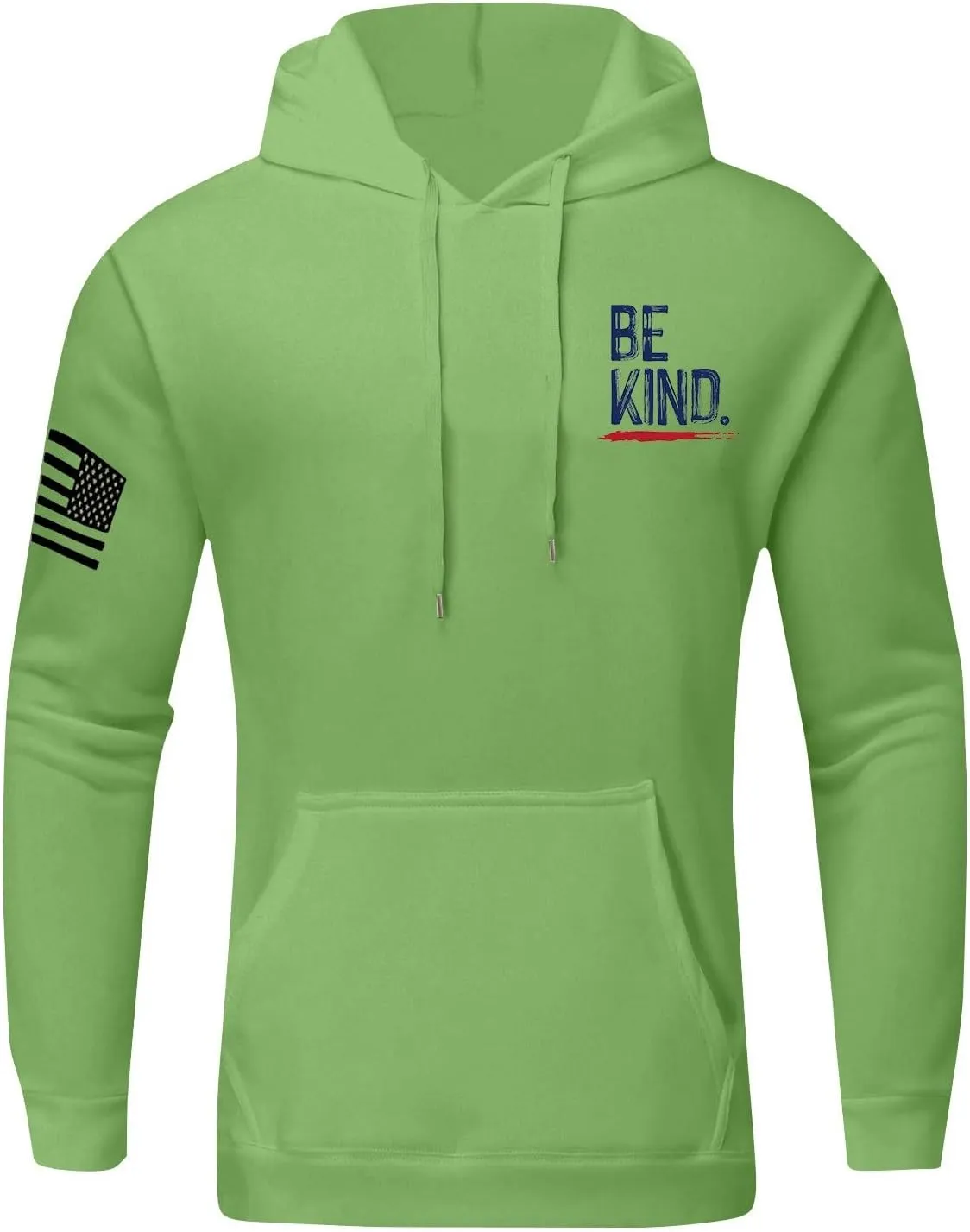 DOPOCQ Mens Hoodies Pullover Be Kind Print Casual Long Sleeve Sweatshirts Oversized Hooded Collar Drawstring Pullover